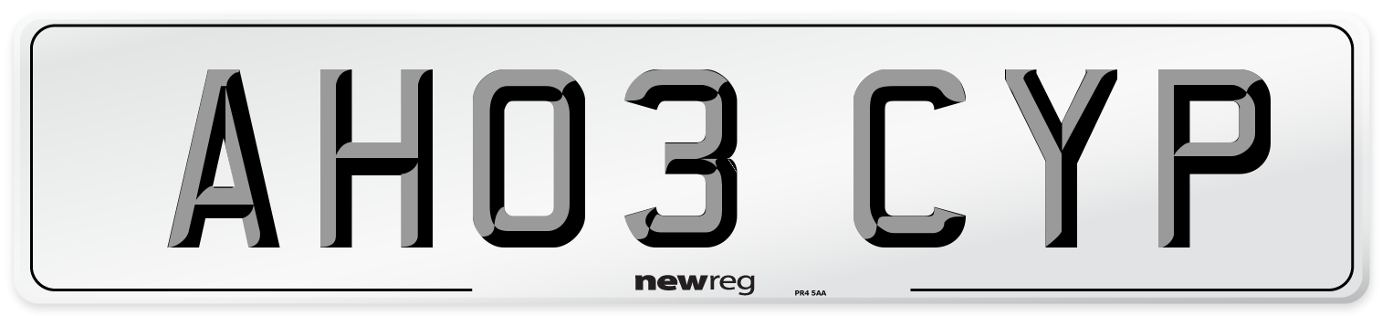 AH03 CYP Number Plate from New Reg